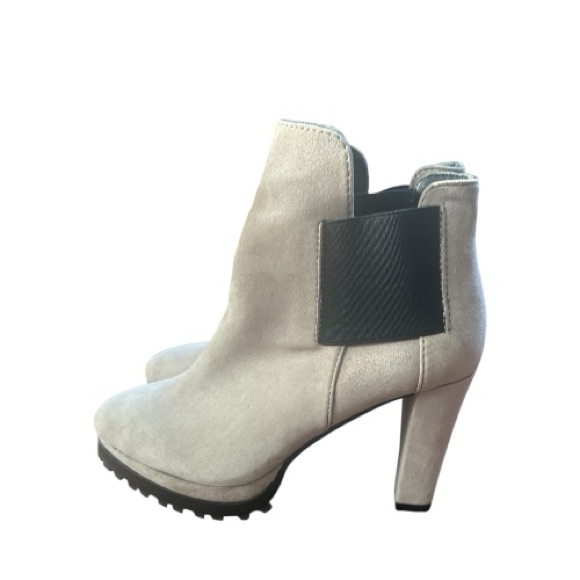 All Saints Suede Taupe Heeled Boots - Picture 4 of 7
